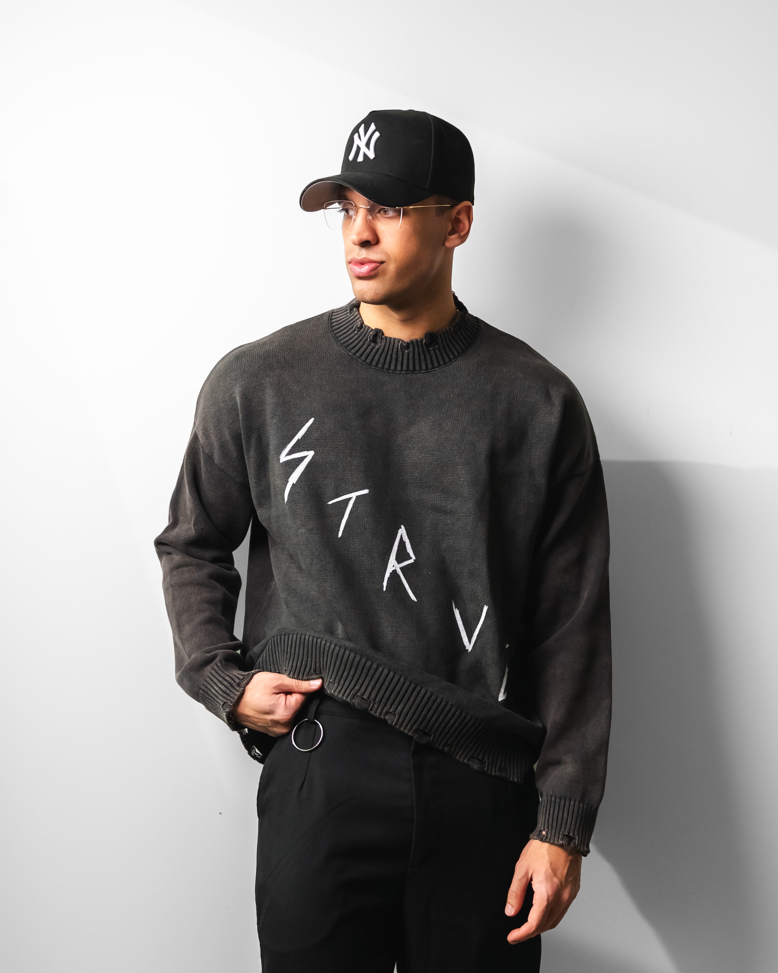 Knit Sweater - Faded Black