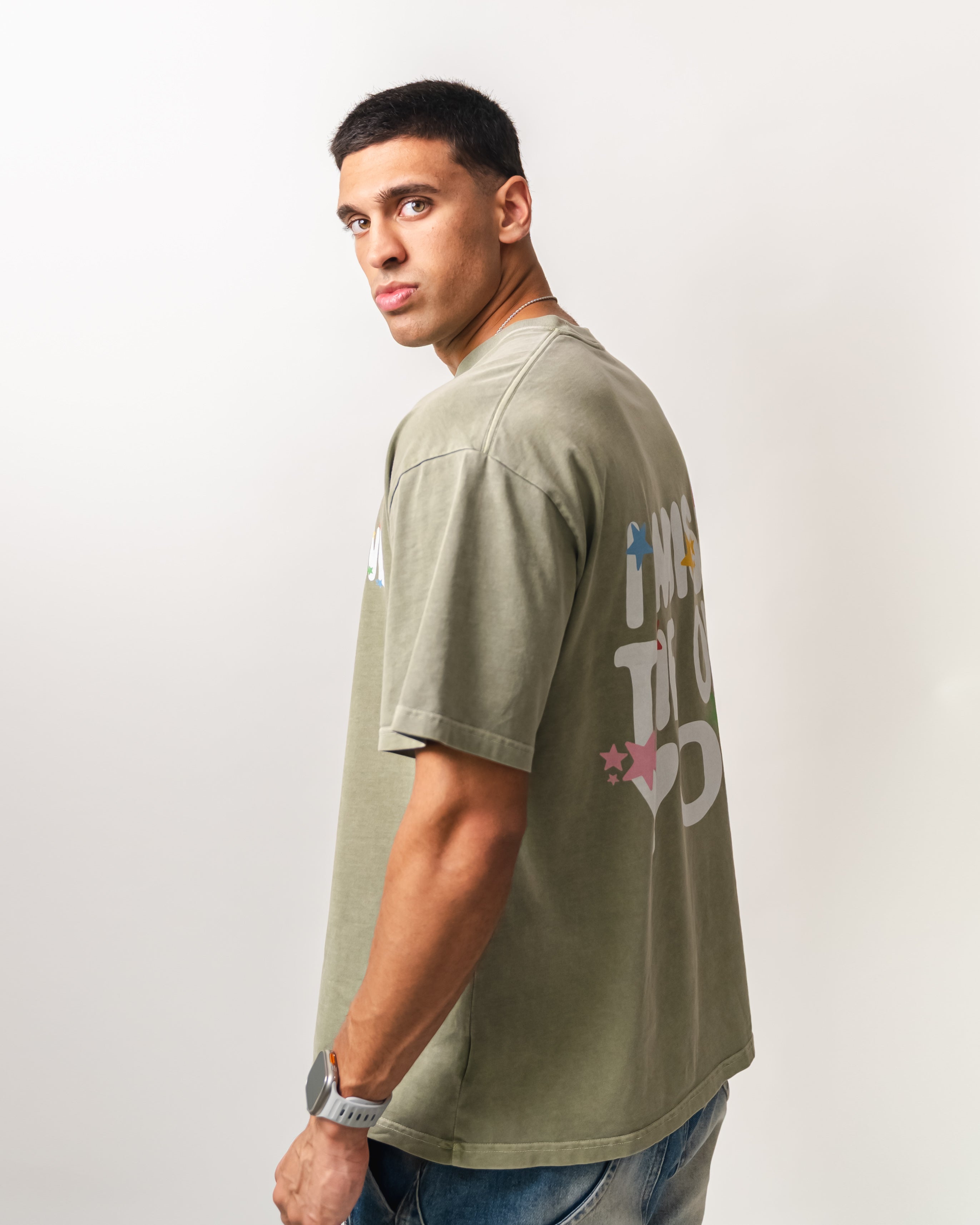 I Miss The Old You Tee - Coral Green